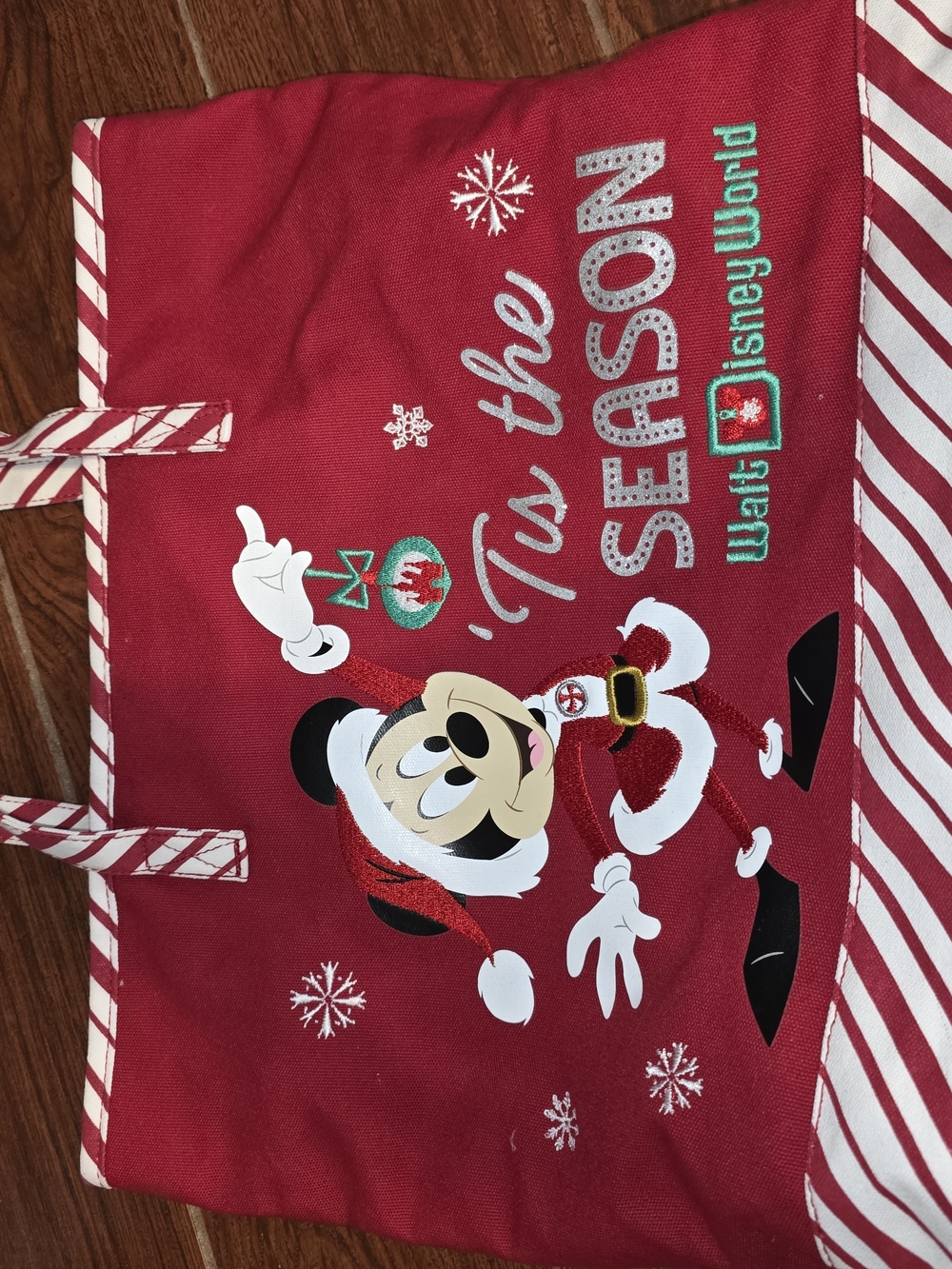 Disney Red and White Striped Interior Tote
